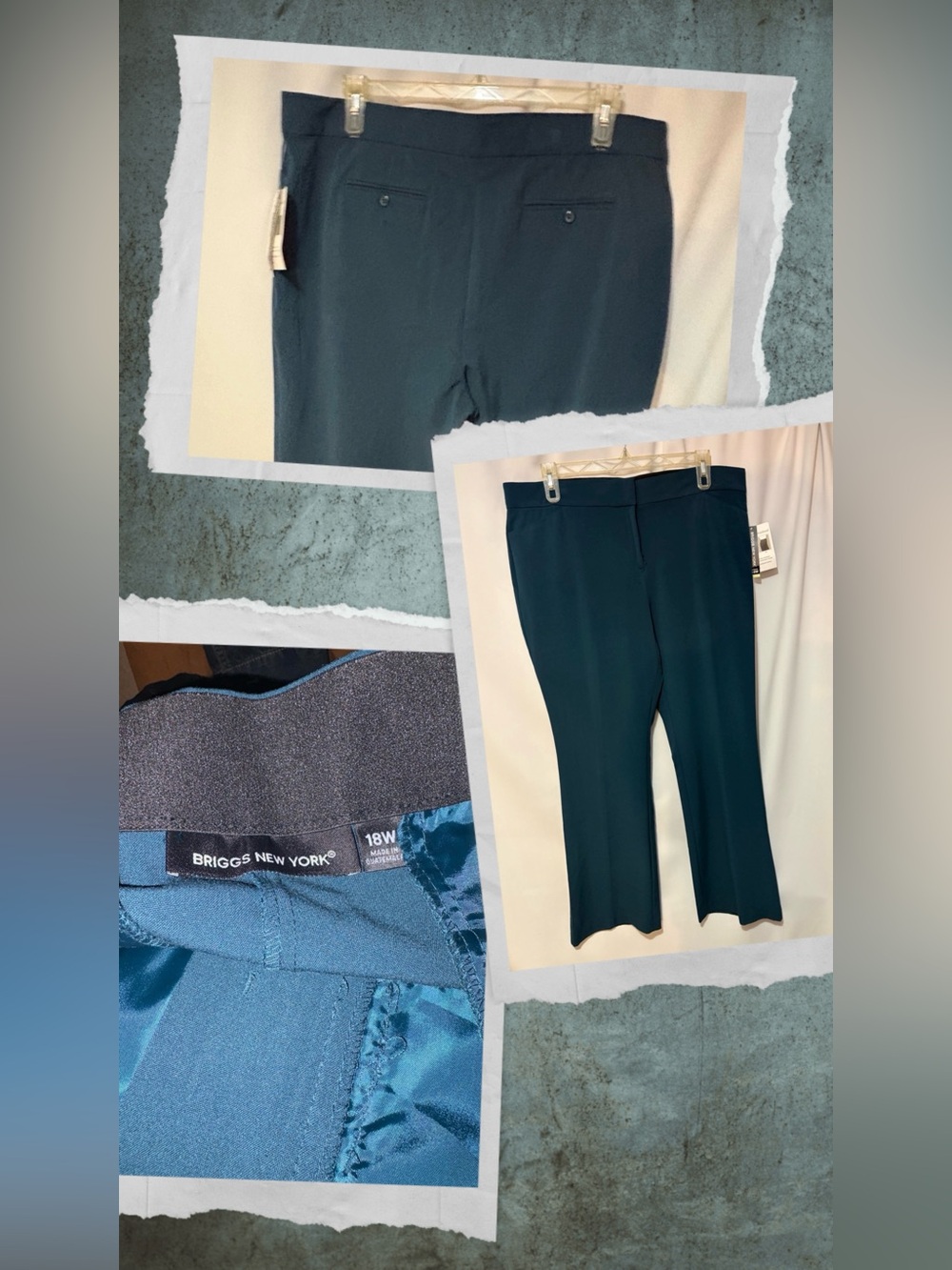 NWT Briggs New York Teal Boot-Cut Ponte Pants #2143